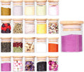 Spice Jar Set,2.5oz 20 Piece Glass Jar with Bamboo Airtight Lids and Labels, Mini Clear Food Storage Containers for pantry, kitchen canisters for Tea, Herbs, Sugar, Salt, Coffee-Ruum Studio Home