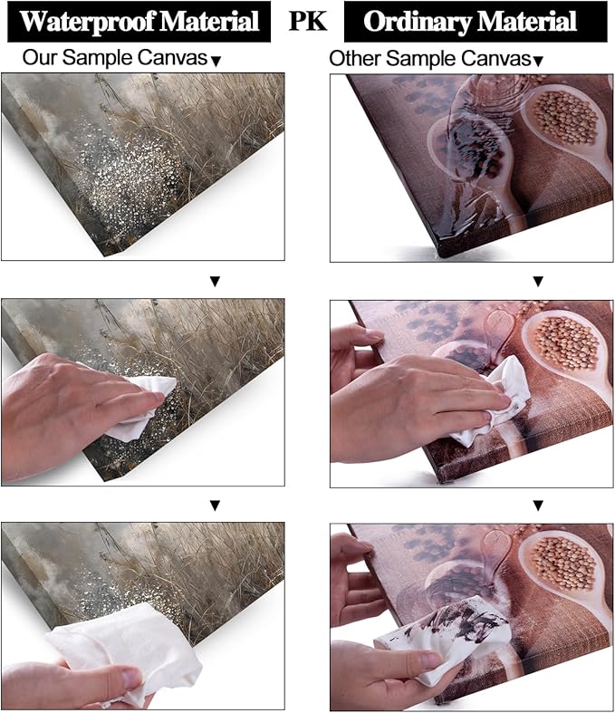 LASMOND Vintage Meadow Wall Art for Living Room Reed Grass Canvas Painting Prints Large Retro Rustic Cottagecore Countryside Landscape Farmhouse Bedroom Artwork Home Decor (30x16 Inches)-Ruum Studio Home