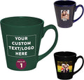 DISCOUNT PROMOS Custom Glossy Ceramic Latte Coffee Mug 12 oz. Set of 1, Personalized Bulk Pack - Perfect for Tea, Espresso, Cappuccino, Hot Cocoa - Green-Ruum Studio Home