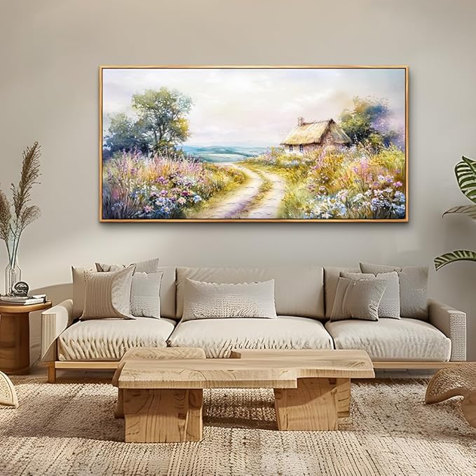ZUITINGHUA Wood Framed Canvas Wall Art For Living Room Large Wall Decor For Office Bedroom Decoration Country Road Landscape Pictures Farmhouse Paintings Artwork Mural Aesthetic Home Decor 30x60 In-Ruum Studio Home