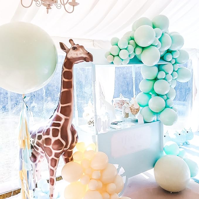 130pcs Mint Green Balloons Different Sizes 18" 12" 10" 5" Pastel Light Green Balloons for Boys Girls Birthday Baby Shower Gender Reveal Wedding Decorations-Ruum Studio Home