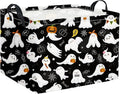 HIYAGON Rectangular Halloween Basket for Boys and Girls Kids Trick or Treat Pumpkin Basket for Halloween Parties Cute Storage Bin Organizer Box Room Decor(Black ghost)-Ruum Studio Home