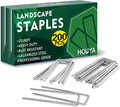 200 Pack Landscape Staples 4 Inch 12 Gauge Garden Stakes Galvanized Garden Staples Ground Pins Anti-Rust Ground Stakes for Weed Barrier, Irrigation Tubing, Yard Lawn, Landscape Fabric-Ruum Studio Home