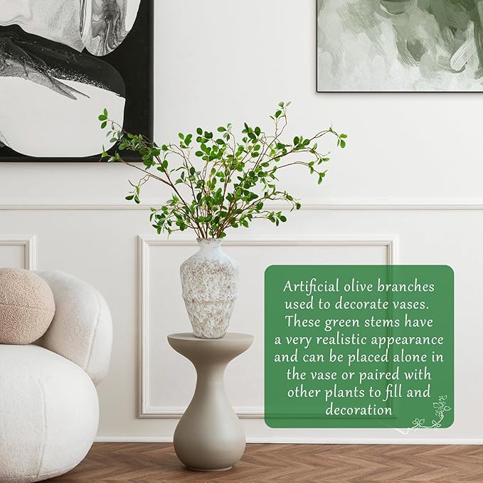 ucky Artificial Realistic Eucalyptus Stems，Decoration Greenery Stems ，43 Inch 4 Pcs, Realistic Touch Flexible Branches, Green Fake Plant, for Home Decor Tables Vases Garden Decoration-Ruum Studio Home