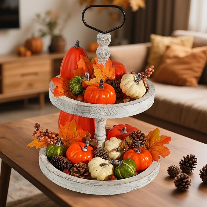 Artmag Pumpkin Decor Set, 25 PCS Fall Artificial Maple Leaves, Harvest Pumpkins, Acorns, Pine Cones and Orange Berry Stems Decorations for Fall Thanksgiving Table Decor-Ruum Studio Home