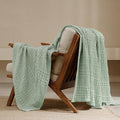 PHF 100% Cotton Waffle Weave Throw Blanket, Soft Lightweight Breathable Cozy Summer Throws for Couch Bed Sofa, Luxury Aesthetic Woven Blanket for Home Decor & Office, 50"x60", Sage Green-Ruum Studio Home