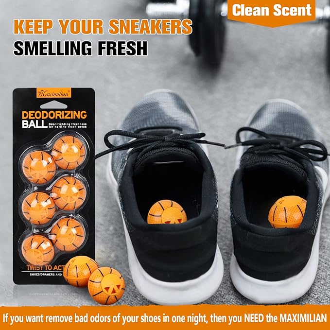 MAXIMILIAN Professional Shoe Deodorizer Balls | Shoe Fresheners Balls | Foot Odor Eliminator | Odor-Fighting Freshener for Neutralizing Odor and Refreshing Sneaker, Wardrobe, Bags-Ruum Studio Home