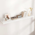 Floating Shelves for Wall, Large Wall Mounted Shelves with Invisible Brackets, Long Wood Floating Shelf for Living Room, Bedroom, Kitchen, (White, 55" W x 9" D x 1.5" H)-Ruum Studio Home