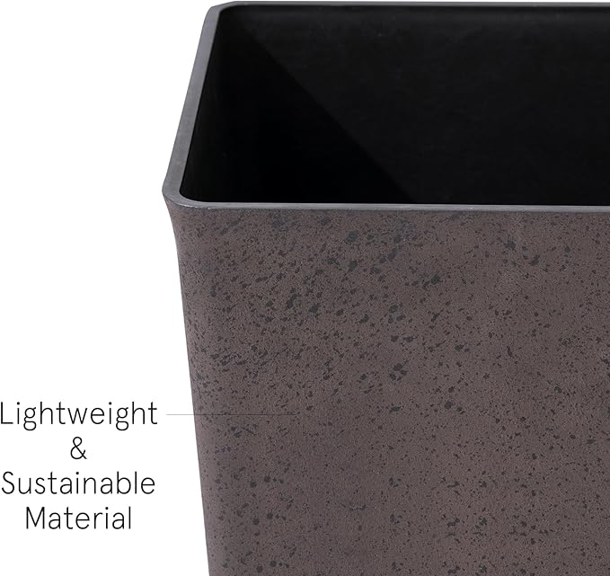 LA JOLIE MUSE Tall Outdoor Planters Set of 2, 20 inch Large Tapered Square Planters for Indoor/Outdoor Plants, Large Outdoor Flower Pots for Front Door, Patio and Deck-Ruum Studio Home