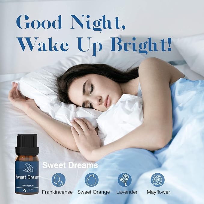 ASAKUKI Essential Oil Blends, Essential Oils for Diffusers for Home, Well-Being Kit- Calm Mind, Sweet Dreams, Happy, Relax, Air Freshening, Immunity for Aromatherapy, Humidifiers, Massage, 6x10ml-Ruum Studio Home