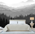 WFBHUA-Black and White Forest Mountain Wallpaper Gray Woodland Nature Landscape Wall Paper Mural for Bedroom Living Room(Not Peel and Stick)-Ruum Studio Home