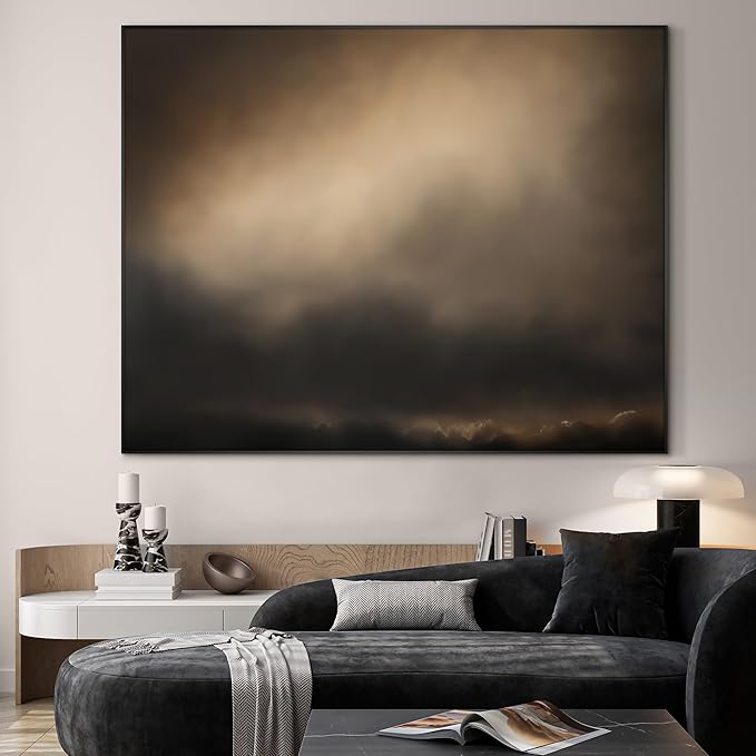SIGNWIN 60"x72" Extra Large Framed Wall Art Golden Sunset Cloud, Moody Sky Scene for Home Living Room Bedroom Decor (Frame Assembly Required)-Ruum Studio Home