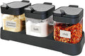 XIUDI Glass Spice Jars(3 piecesset)，Seasoning Containers with 304 Stainless Steel Lids and Spoons，Clear Glass Condiment Canisters Pots Seasoning Box Salt Container Sugar Bowl，for Kitchen,-Ruum Studio Home