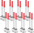 16 Pcs Portion Control Serving Spoons, Restaurant Measuring Serving Ladle Utensils, Portion Control Slotted Scoops for Weight Loss, Solid and Perforated Scoops(Red,2 oz)-Ruum Studio Home