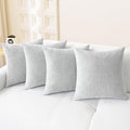 CaliTime Throw Pillow Covers Decorative 18 X 18 Inches Pack of 4 Cozy Chenille Cushion Cases for Couch Sofa Bed Living Room Home Moonbeam Gray-Ruum Studio Home