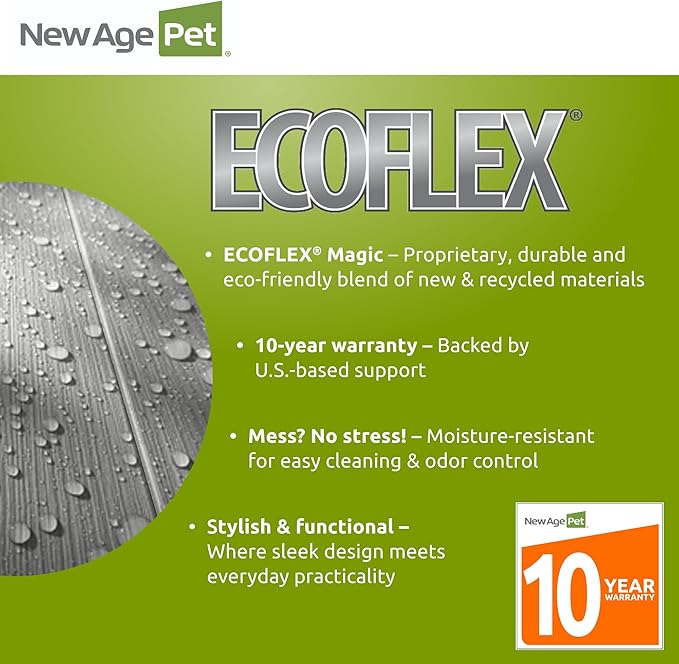 New Age Pet ECOFLEX 48-Inch Mojave Reptile Lounge in Grey- Durable Wood Plastic Composite Habitat with Vented Side Panels, Removable Sliding Glass Doors & Lock, Easy Assembly-Ruum Studio Home