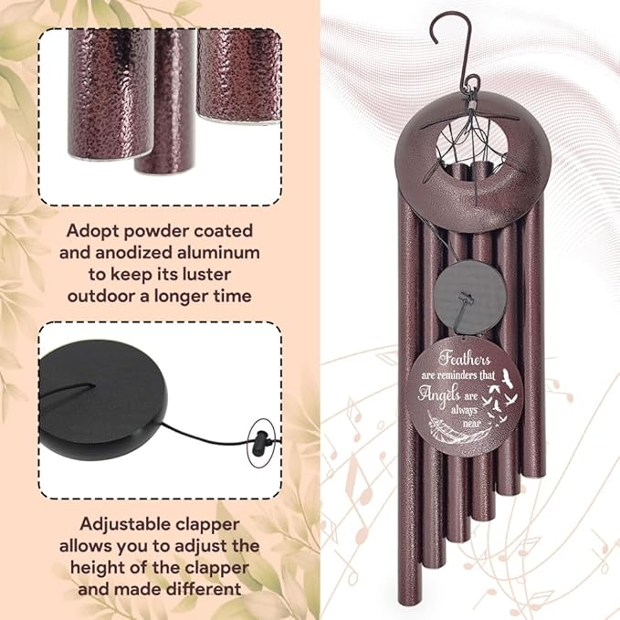 Personalized Wind Chimes for Loss of Loved One, Bereavement & in Memory Wind Chimes, Sympathy Gifts in Memory of Father, Mother, or a Loved One-Ruum Studio Home