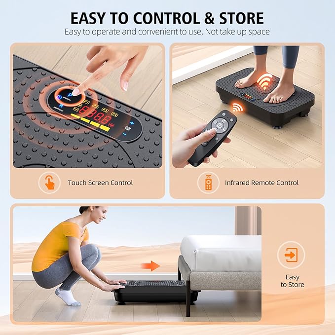 Vibration Plate Exercise Machine, OVANZA Whole Body Vibration Plate for Lymphatic Drainage, Burns Fat, Helps Toning, Weight Loss Shaping Wellness for Home Training Equipment-Ruum Studio Home