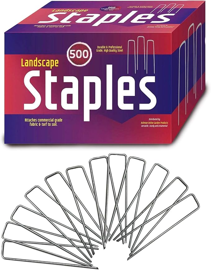 Ashman Galvanized Garden Stakes Landscape Staples and Fence Stake (500 Garden Staples - Heavy Duty & Anti Rust Galvanized)-Ruum Studio Home