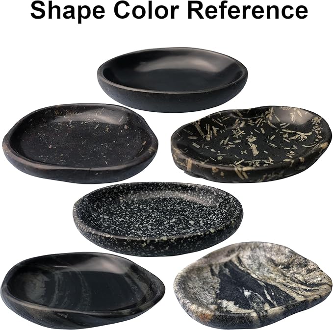 Handmade Decorative Bowl - Natural River Stone Pebble Artisan Crafted Serving Dish | 4-6 Inch Unique Decorative Tray for Home Centerpiece, Jewelry Holder (black)-Ruum Studio Home