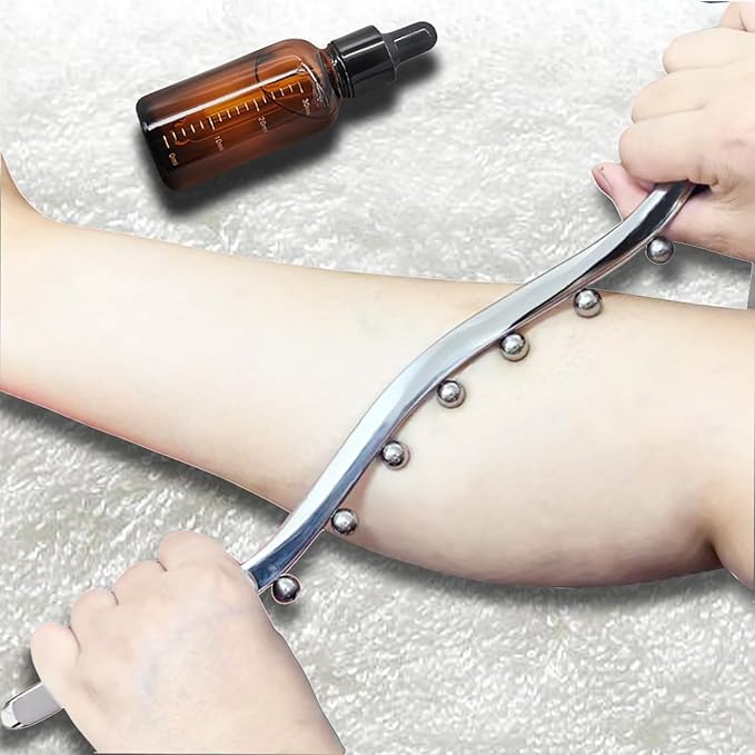 BYYDDIY Muscle Scraper Stick Set with Steel Balls for Lymphatic Drainage, Gua Sha Scraping Massage Tool, Release Myofascial Trigger Points for Physical Therapy (Mz-SBD2)-Ruum Studio Home