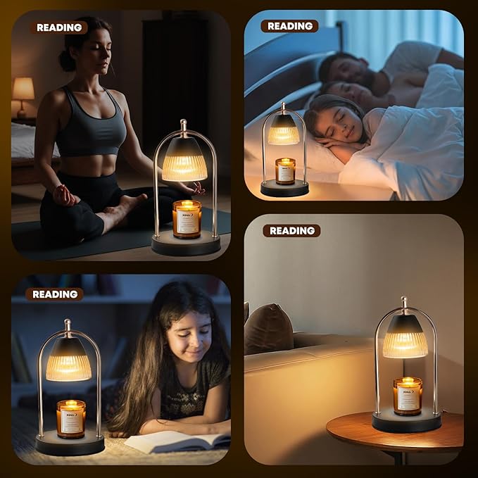 GEEZO Fragrance Candle Warmer Lamp，Electric Candle Warmer with Timer & Dimmer，Mom Christmas Birthday Gifts for Women, House Warming Gifts New Home Bedroom Decor-Ruum Studio Home