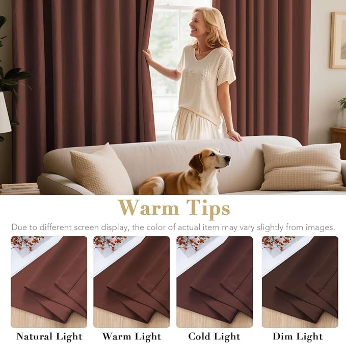 H.VERSAILTEX Thermal Insulated Blackout Window Panels Microfiber Formaldehyde-Free Kids Curtains for Holiday Season Home Decoration,Grommet Top,52 by 96 - Inch - Rust - Set of 2-Ruum Studio Home