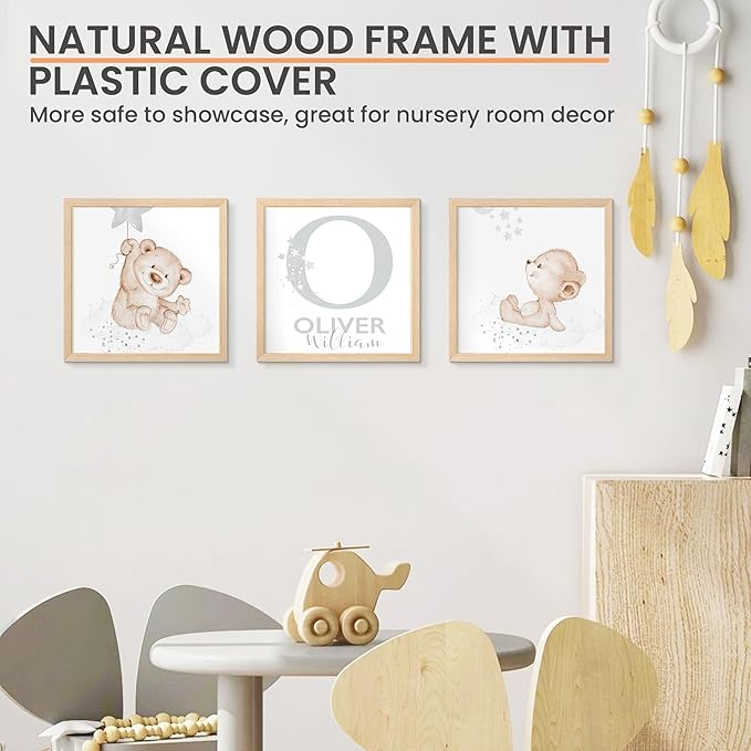upsimples 12x12 Frame, Natural Solid Wooden Picture Frames, Display 8x8 with Mat or 12 x 12 Without Mat, Wall or Tabletop, 1 Pack, Natural-Ruum Studio Home