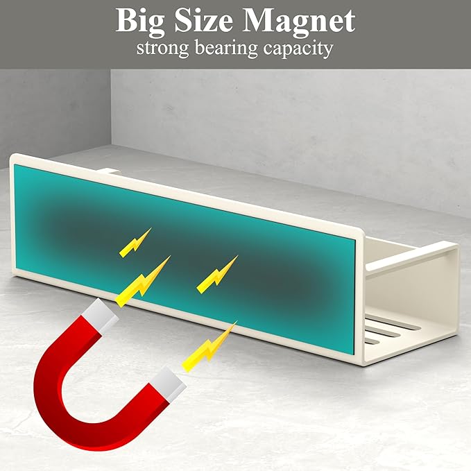 6 Pack Magnetic Spice Rack Organizer for Refrigerator and Oven, Cream White Fridge Organizers and Storage for Kitchen-Ruum Studio Home