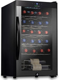 Nutrichef 24 Bottle Wine Fridge | Single Zone Wine Chiller | Adjustable Temperature Control 41°F to 64°F | Ultra Quiet Operation | Wine Cooler For Home & Office | Free Standing 29x16x17 IN-Ruum Studio Home