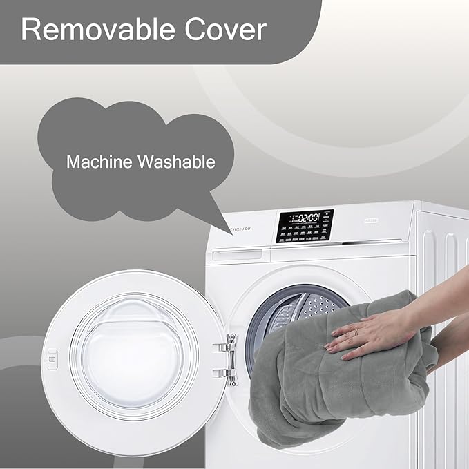 MeMoreCool Square Stuffed Pouf Ottoman Foot Rest, Floor Pouf Foot Stool with Foam Chunk Filling, Soft Stuffed Ottoman Footrest for Living Room, Light Grey-Ruum Studio Home