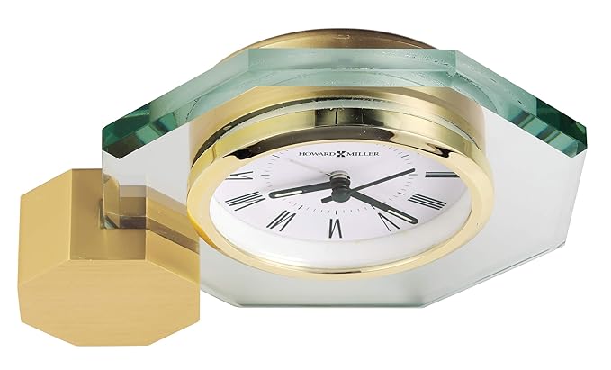 Howard Miller Danson Tabletop Clock – Premium Decorative Aluminum Base Clock with Octagon Glass Design Modern Alarm Clock Quartz Movement Roman Numeral Dial & Gold Tone Bezel for Elegant Home Decor-Ruum Studio Home