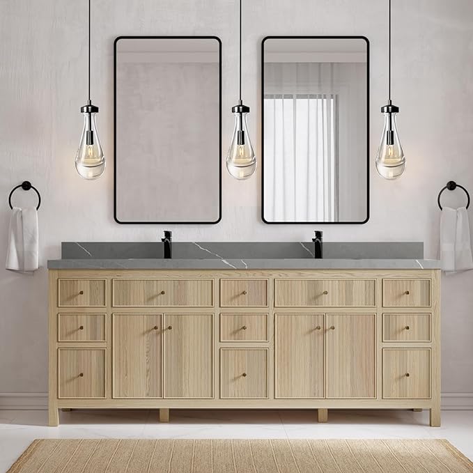 Modern Raindrop Pendant Lights, Pendant Lights for Kitchen Island, Black Brass Base Dining Room Light Fixtures, Interior Chandelier in The Living Room Hallway, Including Bulb-Ruum Studio Home