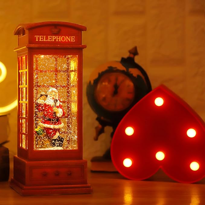 House & Garden Decoration,Christmas Lantern with 8 Pieces of Music,Sparkling Crystal Keep Circling Around The Snowman Families Music Box as a (Old Man)-Ruum Studio Home