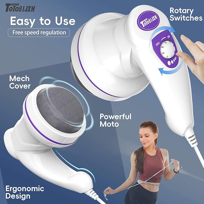 Electric Cellulite Massager – Body Sculpting Machine with 8 Massage Heads, Lymphatic Drainage & Skin Tightening for Belly Stomach Leg, Lipo Roller Massager After Surgery, Adjustable Speed.-Ruum Studio Home