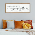 comurdyo Always Kiss Me Goodnight Sign for Bedroom Above bed Wall Decor 40''×15'' Large Wood Frame For Couples Over Bed Hanging Wall Art (Wood)-Ruum Studio Home