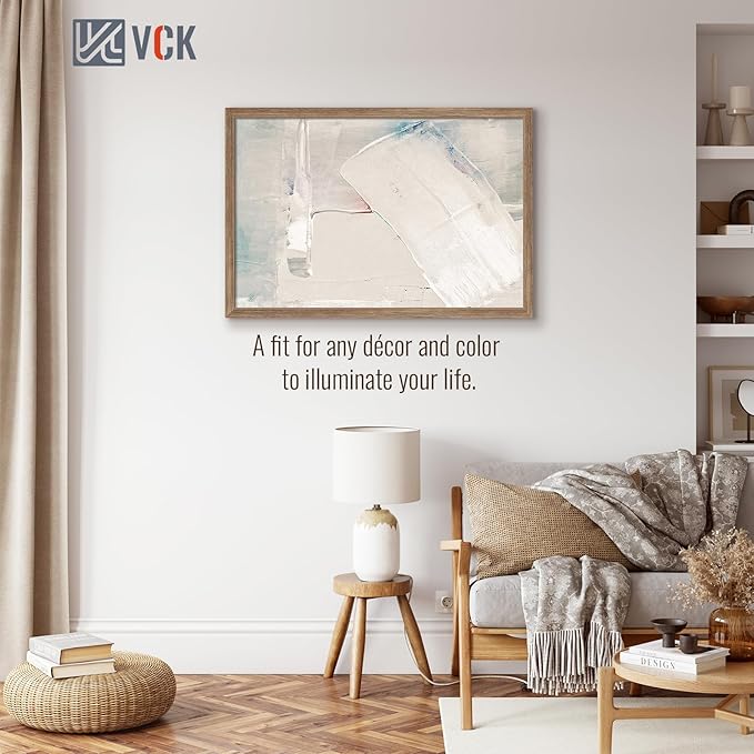 VCK 24x36 Poster Frame 3 Pack - Brown Walnut, Natural Textured Solid Wood Picture Frame, Wall Mounting Hanging-Ruum Studio Home