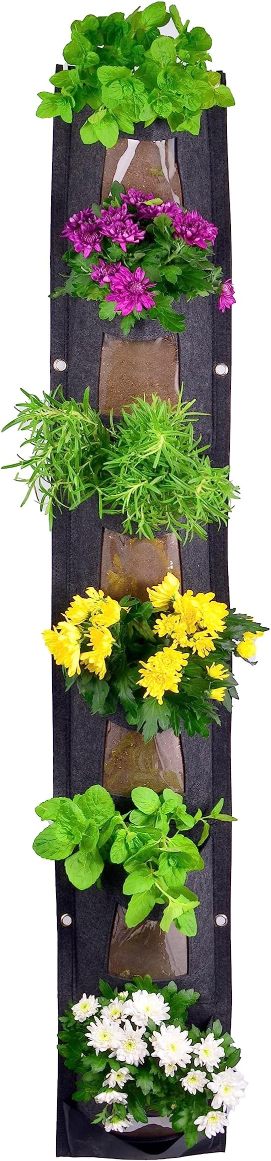 Hanging Planter Bags, Vertical Garden Planting Wall Gardening Grow Bag, 6 Pockets Large Wall Planter - Indoor Outdoor Plants Flowers Herbs, Waterproof Reusable-Ruum Studio Home