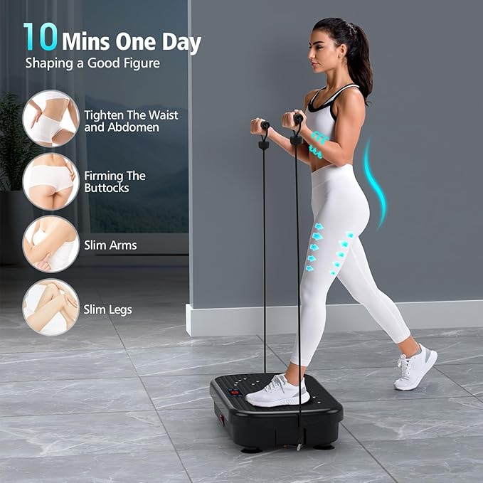 Vibration Plate Exercise Machine, Vibration Plate for Lymphatic Drainage 330 Lbs Capacity Whole Body Vibration Platform Machines Helps Weight Loss Shaping Toning Wellness-Ruum Studio Home