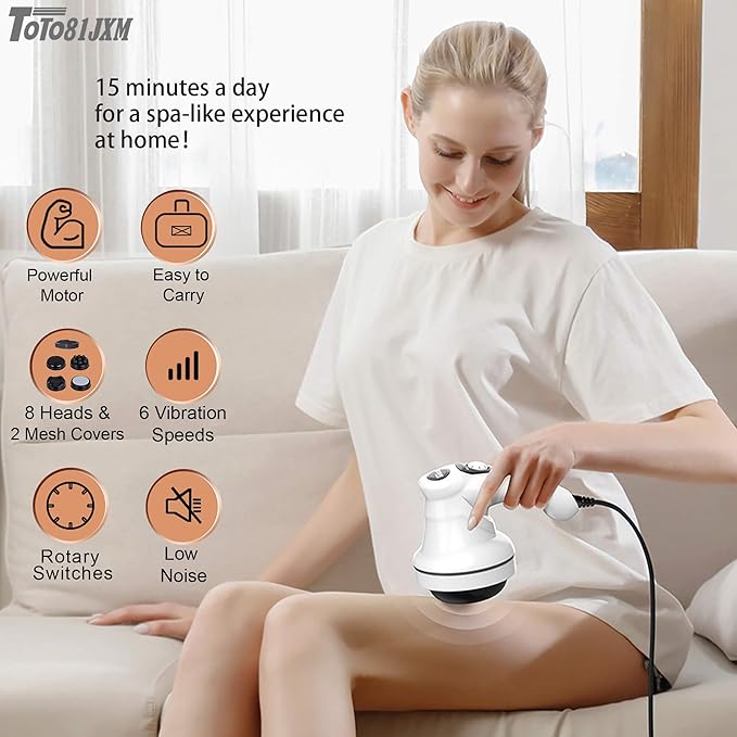 Cellulite Massager – Body Sculpting Machine with Lymphatic Drainage & Skin Tightening for Belly Butt Stomach Legs Arms Fat, Lipo Roller Massager After Surgery, Widearea & Adjustable Speed.-Ruum Studio Home