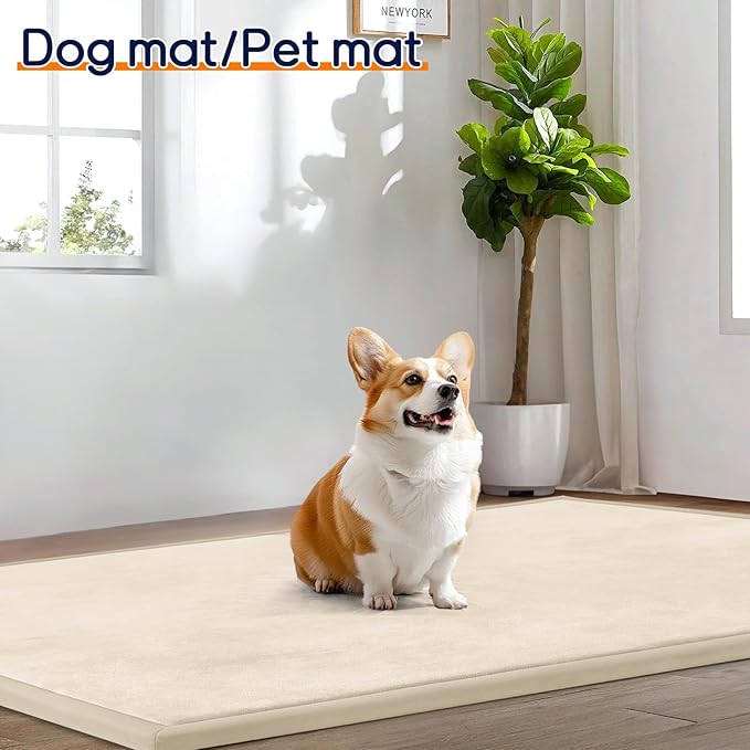 Baby Play Mat for Floor Tummy Time Mat Nursery Rug Muscle Mat Area Rug Playroom Rug Tatami Mat Memory Foam 1.3" Thick Beige Crawling Mat for Babies,Toddlers, Infants, Kids,Floor Mat-Ruum Studio Home