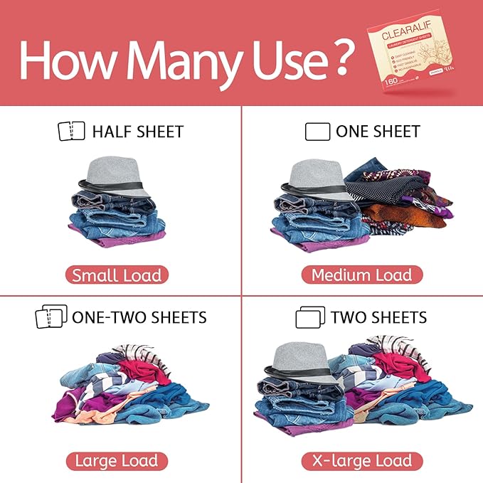 Laundry Detergent Sheets Up to 160 Loads, Magnolia - Great For Travel,Apartments, Dorms,CLEARALIF Laundry Detergent Strips Eco Friendly & Hypoallergenic - 80 Sheets-Ruum Studio Home