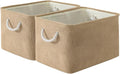 Organization and Storage Basket for Organizing - 17X15X12 inch 2 Pack Collapsible Baskets for Shelves, Fabric Storage Cubes with Rope, Storage Box for Cloth Decorative Gift (Beige)-Ruum Studio Home