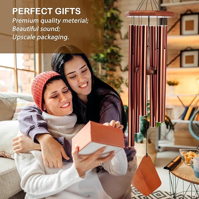 ASTARIN Wind Chimes Outdoor Large Deep Tone, Large Windchimes for Outside with 6 Tubes Tuned Relaxing Melody,Memorial Wind Chimes for Mom Dad,Sympathy Gifts, 36"-Ruum Studio Home