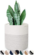 Woven Cotton Rope Plant Basket for 11 12" Flower Pot Floor Indoor Planters, Decor Basket for Plants Storage Organizer Modern Home Decor (12" x 12", White)-Ruum Studio Home
