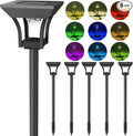 CINOTON 6 Pack RGBCW Solar Pathway Outdoor Lights, 3 Lighting Modes Solar LED Garden Light, IP65 Waterproof Outside Solar Powered Landscape Lighting for Patio Walkway Yard Driveway RGB/Warm/Cold White-Ruum Studio Home
