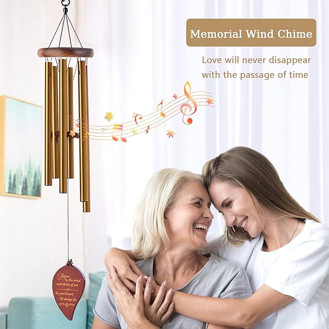 Wind Chimes for Outside, 30" Wooden Sympathy Wind Chimes Memorial Wind Chime for Loss of Loved One Mother Father, Sympathy Gift Home Decor Outdoor Garden Patio-Ruum Studio Home