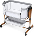 Ezebaby 3-in-1 Baby Bassinet, Rocking Baby Bassinets Bedside Sleeper, Adjustable Portable Crib for Newborn Infant with Wheels Storage Basket and Mesh Sides-Ruum Studio Home