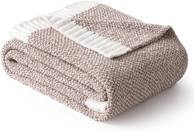 MIULEE Taupe Super Soft Throw Blanket for Couch, Cozy Fluffy Warm Throws Knit Blankets for Sofa, Bed, Chair, Living Room, Camping, Picnic, 50 x 60 inch-Ruum Studio Home