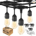 200FT String Lights for Outside LED Patio Lights Outdoor Waterproof with 63 Shatteproof Edison Lights Outdoor String Lights 2200K for Patio Gazebo Pergola Café-Ruum Studio Home